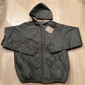 Patagonia Men's Diamond Quilted Bomber Hoody Puffer Jacket Green